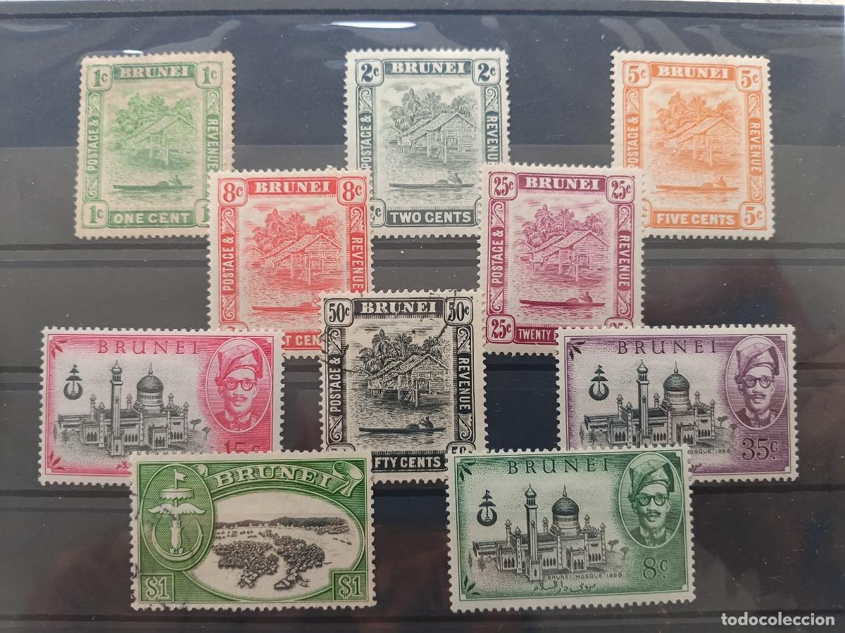 Sellos: BRUNEI. Lote de sellos antiguos
