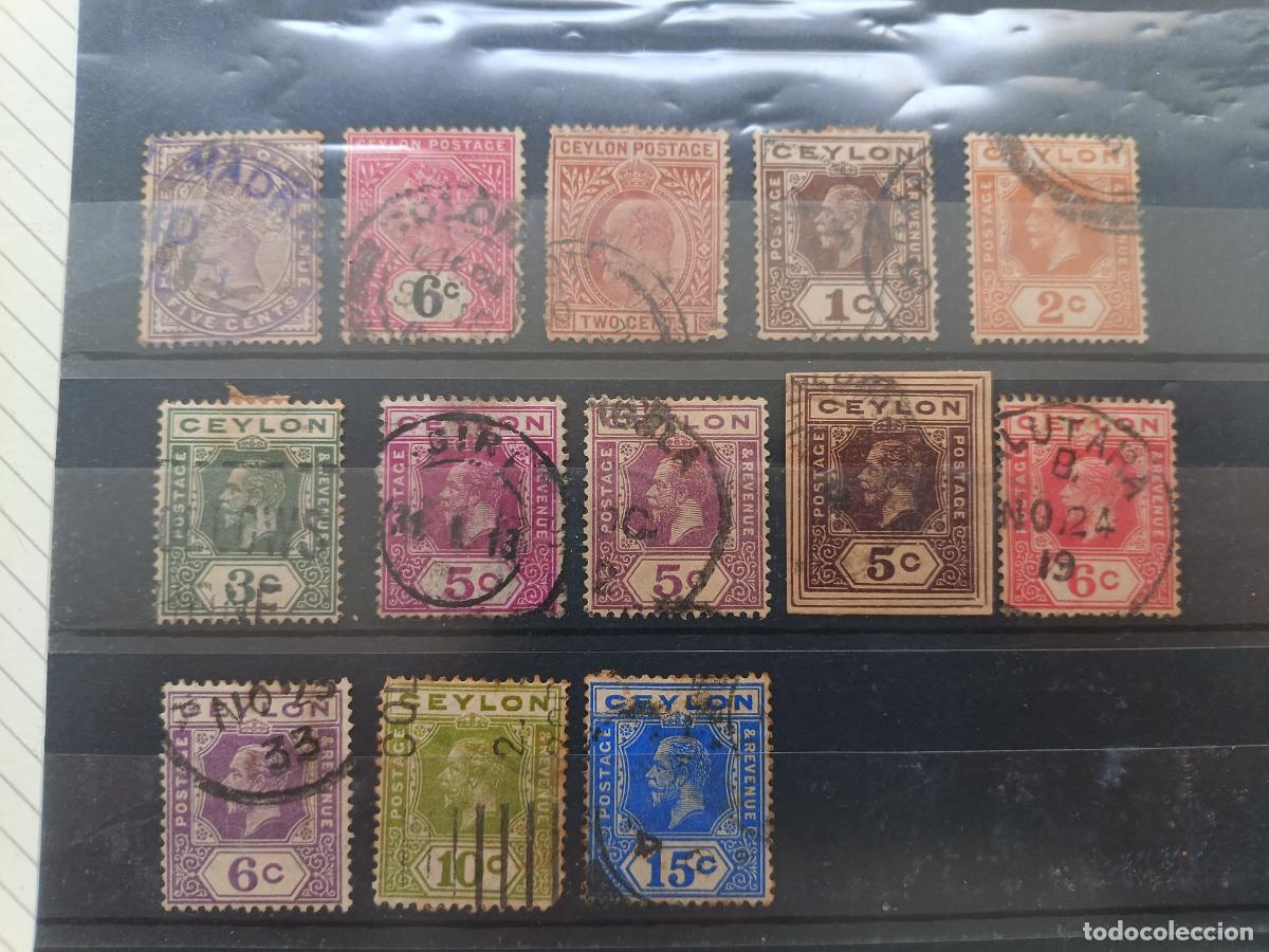 Sellos: Ceylon, Ceyl&aacute;n. Lote de sellos antiguos
