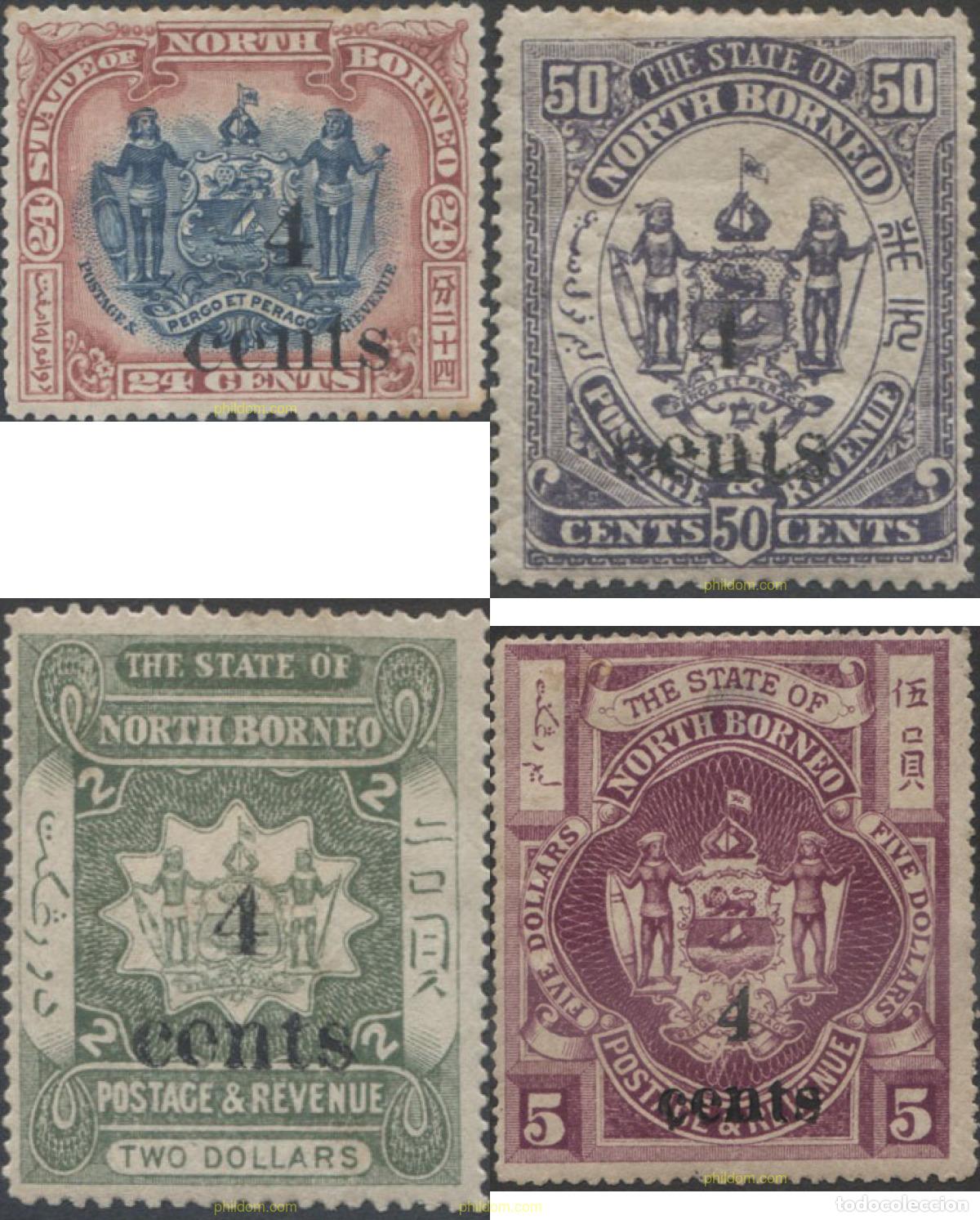 Sellos: 654452 HINGED BORNEO DEL NORTE 1899 MOTIVOS VARIOS