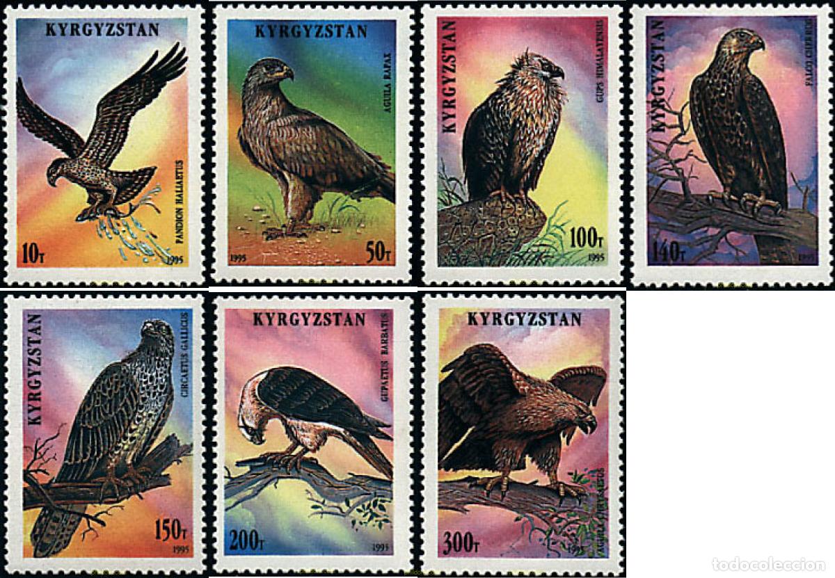 Sellos: 31469 MNH KIRGUIZISTAN 1995 AVES RAPACES