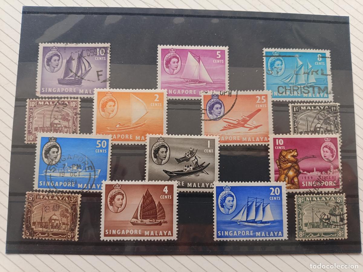 Sellos: Singapur, Singapore, Malaya. Lote de sellos