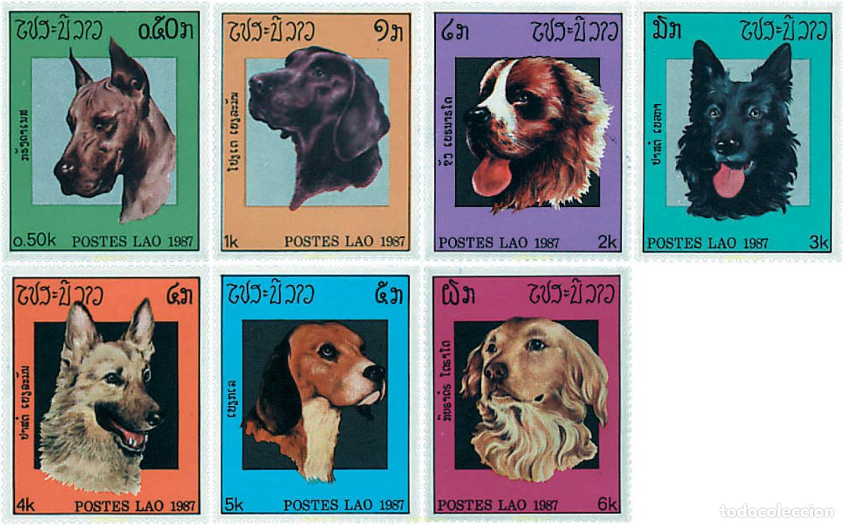 Sellos: 50966 MNH LAOS 1987 PERROS DE RAZA