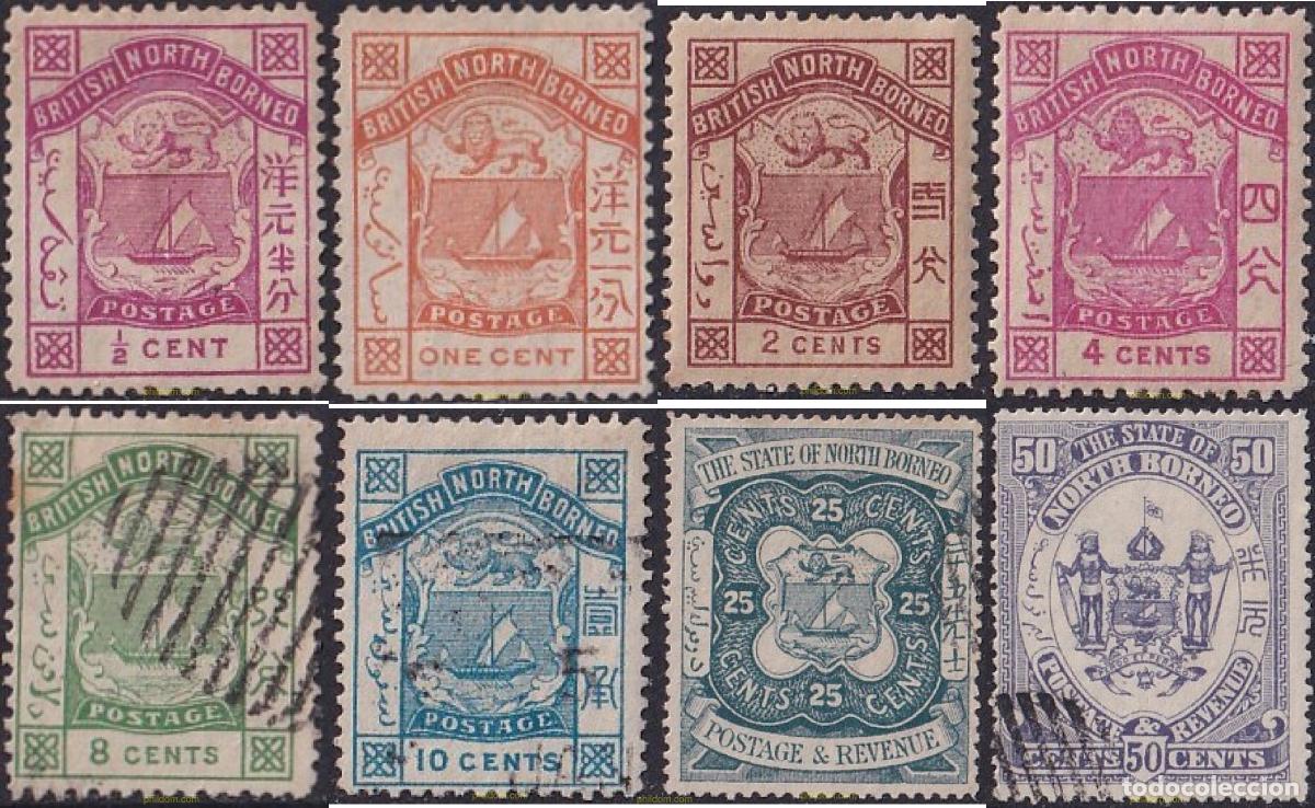 Sellos: 791091 USED BORNEO DEL NORTE 1886