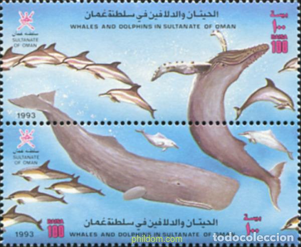 Sellos: 155118 MNH OMAN 1993 BALLENAS Y DELFINES