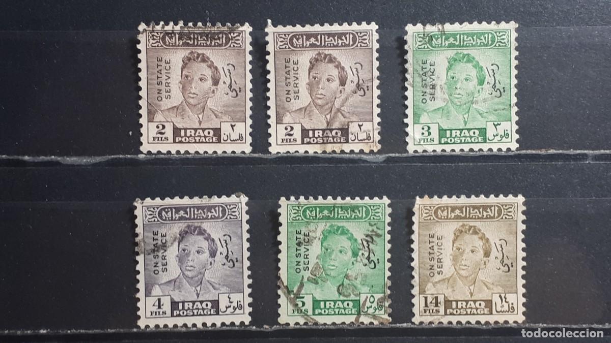 Selos: IRAK. A&Ntilde;O 1948-51. &deg;. YVERT servicios 140, 141, 142, 143A, 247