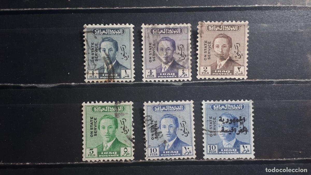 Selos: IRAK. A&Ntilde;O 1954. &deg;. YVERT servicios 160/1, 163/4, 167, 177,