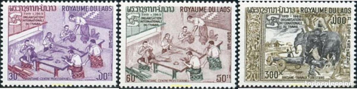 Sellos: 54205 MNH LAOS 1969 50 ANIVERSARIO DE LA ORGANIZACION INTERNACIONAL DEL TRABAJO