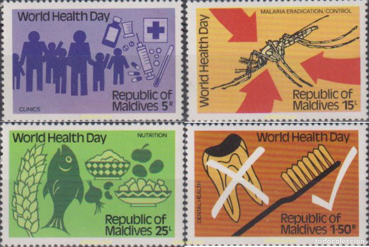 Sellos: 31622 MNH MALDIVAS 1980 DIA MUNDIAL DE LA SALUD