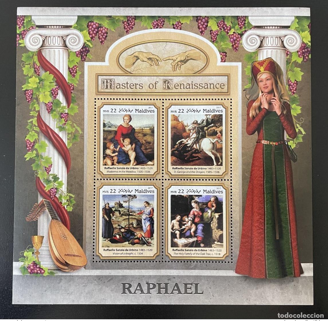 Sellos: Maldivas 2017 Mi.? Raphael Raffaello in&eacute;dito | Maestros del arte renacentista