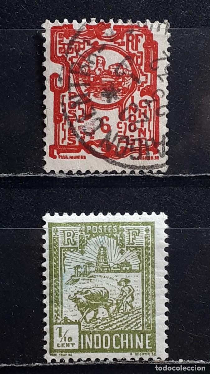 Sellos: INDOCHINA. A&Ntilde;O 1927. &deg;/* YVERT 123, 132