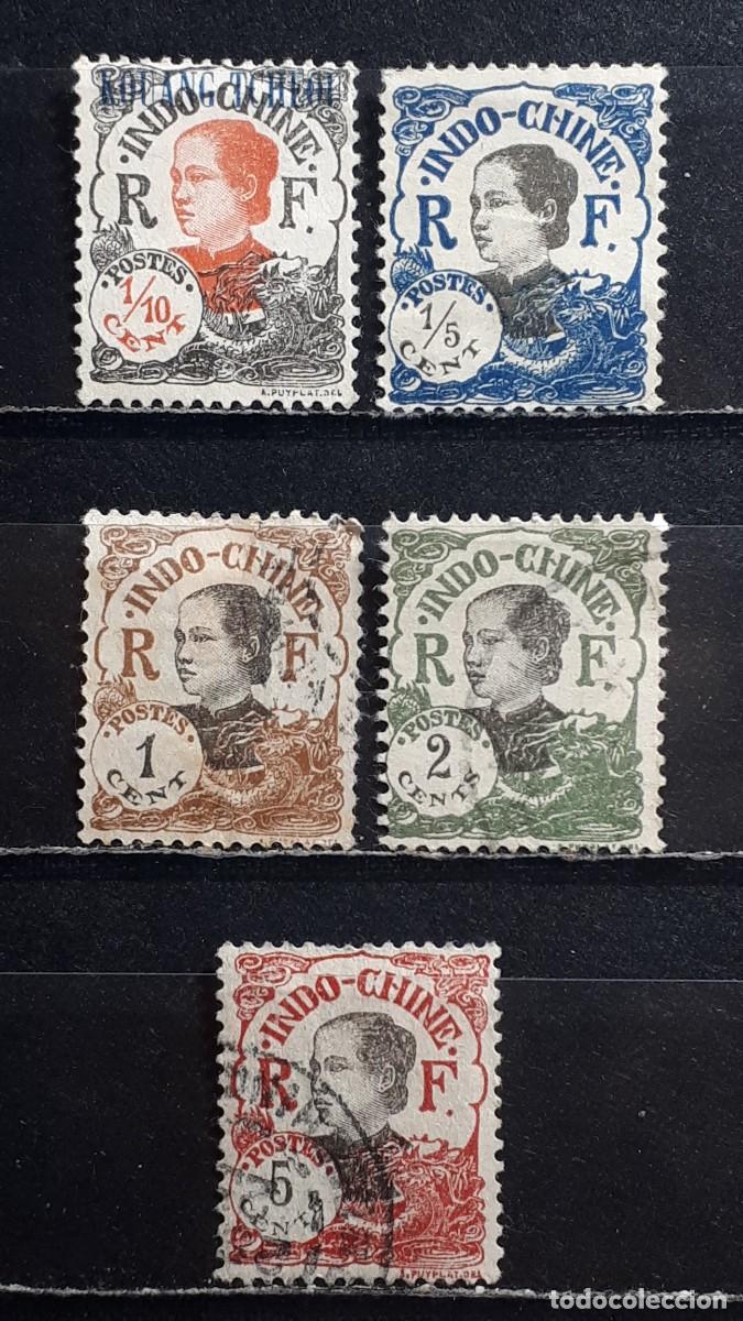 Sellos: INDOCHINA. A&Ntilde;O 1922-3. &deg;. YVERT 96/7, 100/1, 104.