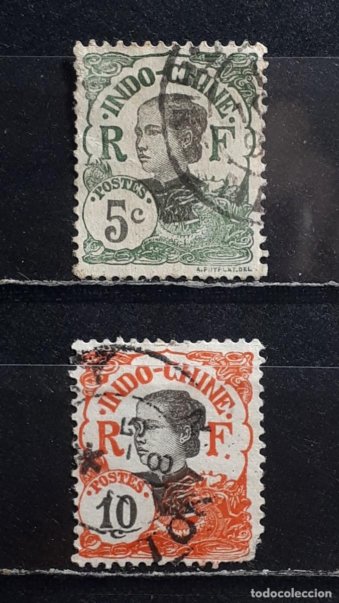 Sellos: INDOCHINA. A&Ntilde;O 1907. &deg;. YVERT 44/5