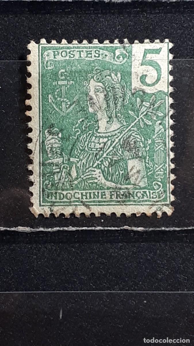 Sellos: INDOCHINA. A&Ntilde;O 1904-6. &deg;. YVERT 27