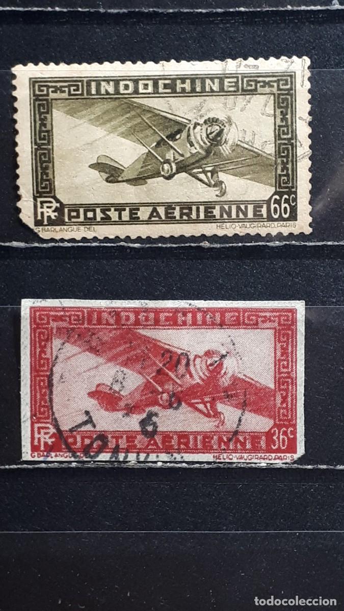Sellos: INDOCHINA. A&Ntilde;O 1933. &deg;. YVERT A&eacute;reo 8, 10