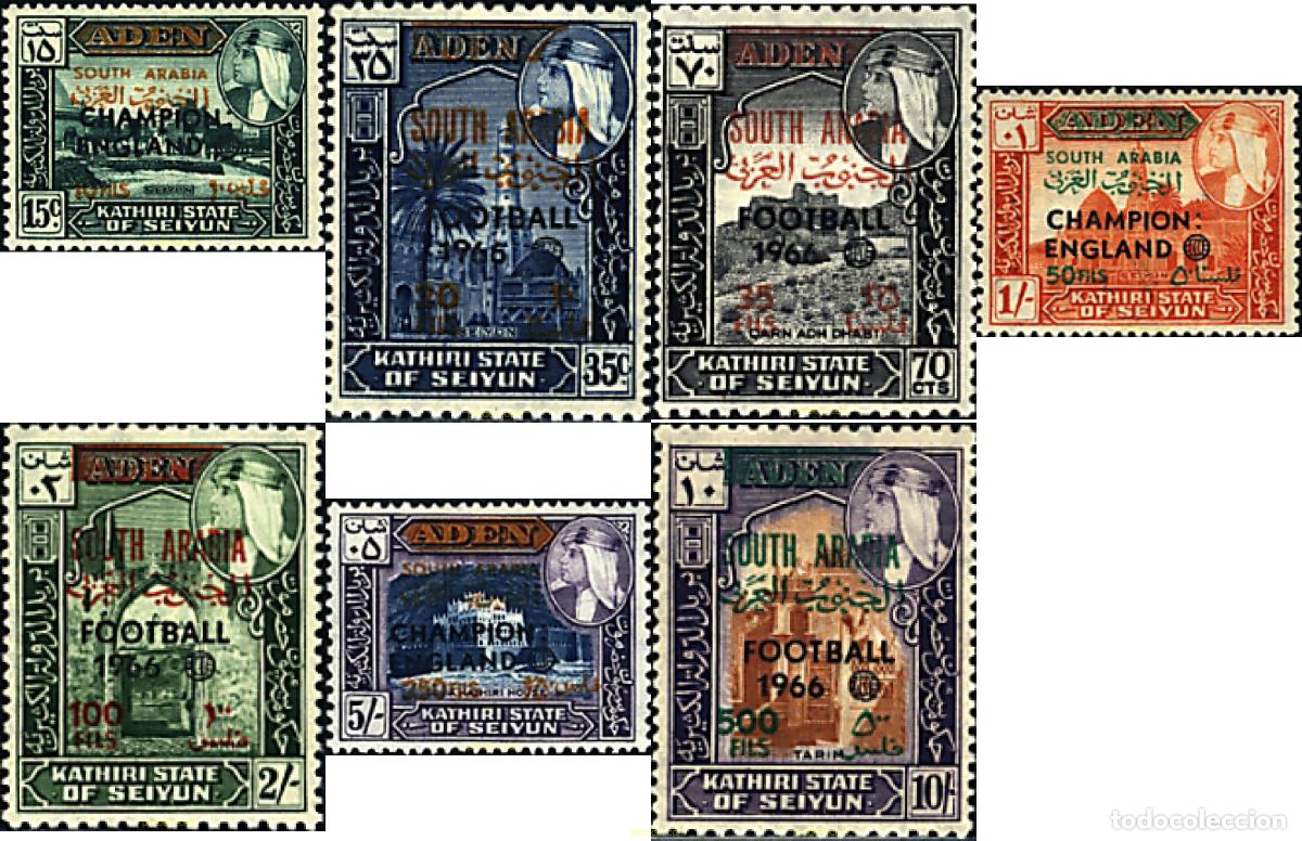 Sellos: 70210 MNH KATHIRI. Estado de Seiyun 1966 COPA DEL MUNDO DE FUTBOL. INGLATERRA-66