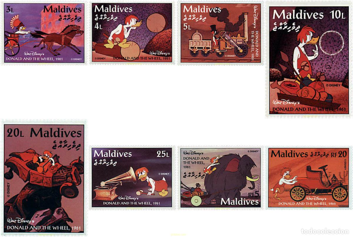 Sellos: 55830 MNH MALDIVAS 1995 DONALD Y LA RUEDA