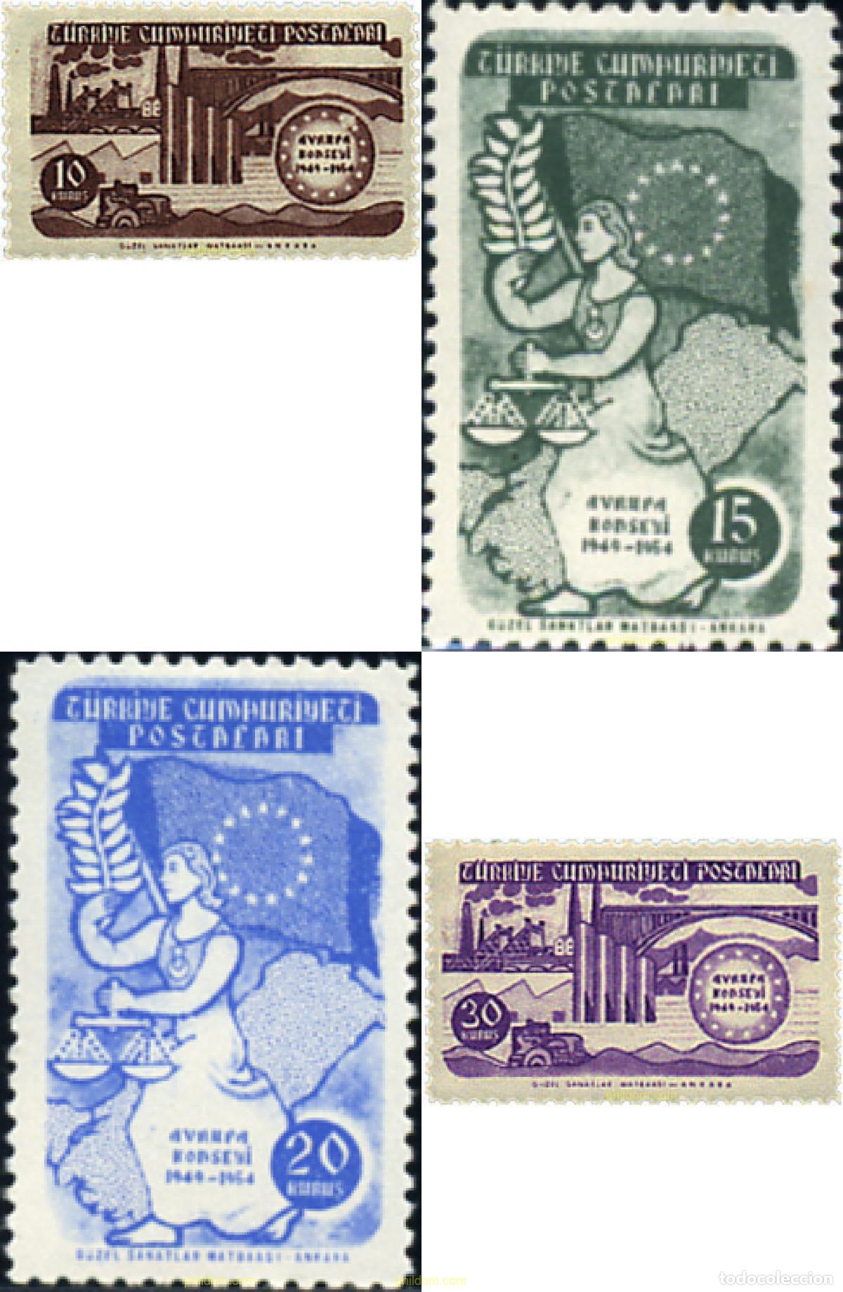 Sellos: 42488 MNH TURQUIA 1954 5 ANIVERSARIO DEL CONSEJO DE EUROPA