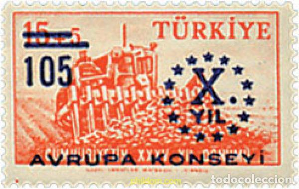 Sellos: 42499 MNH TURQUIA 1959 10 ANIVERSARIO DEL CONSEJO DE EUROPA