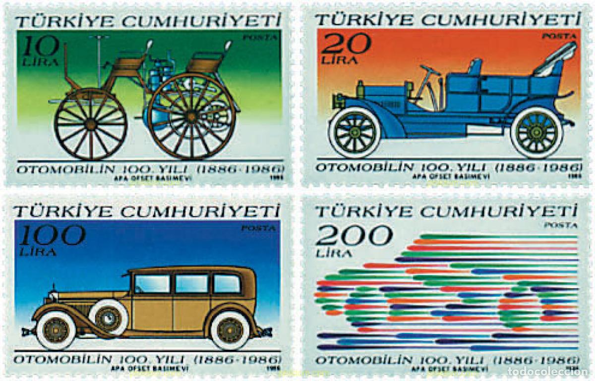 Sellos: 42549 MNH TURQUIA 1986 CENTENARIO DEL AUTOMOVIL