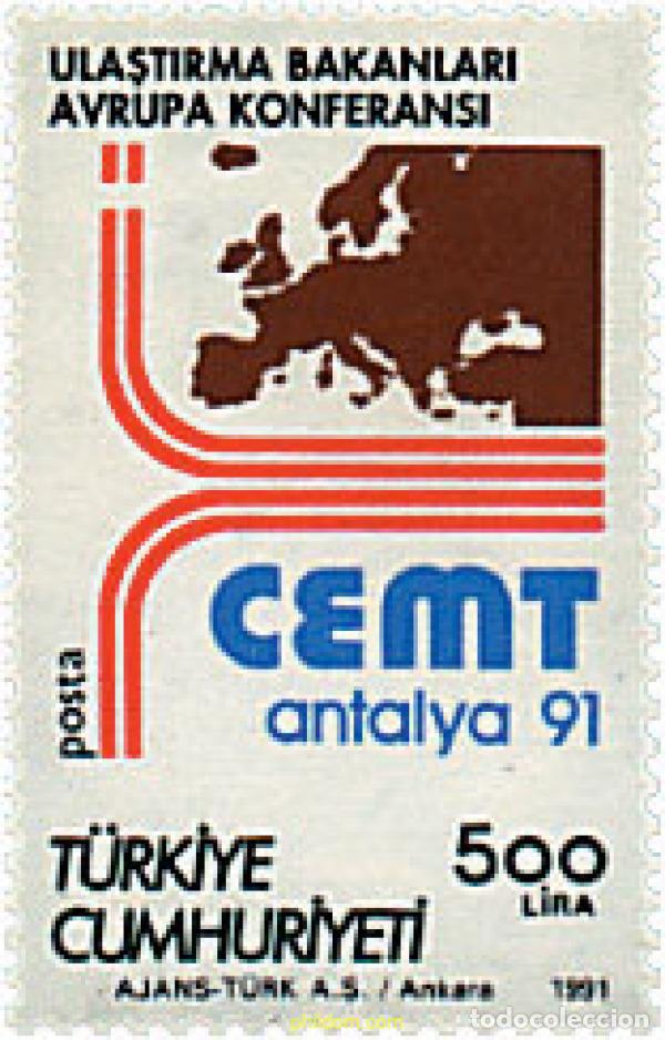 Sellos: 59351 MNH TURQUIA 1991 CONFERENCIA DE MINISTROS EUROPEOS DE TRANSPORTES