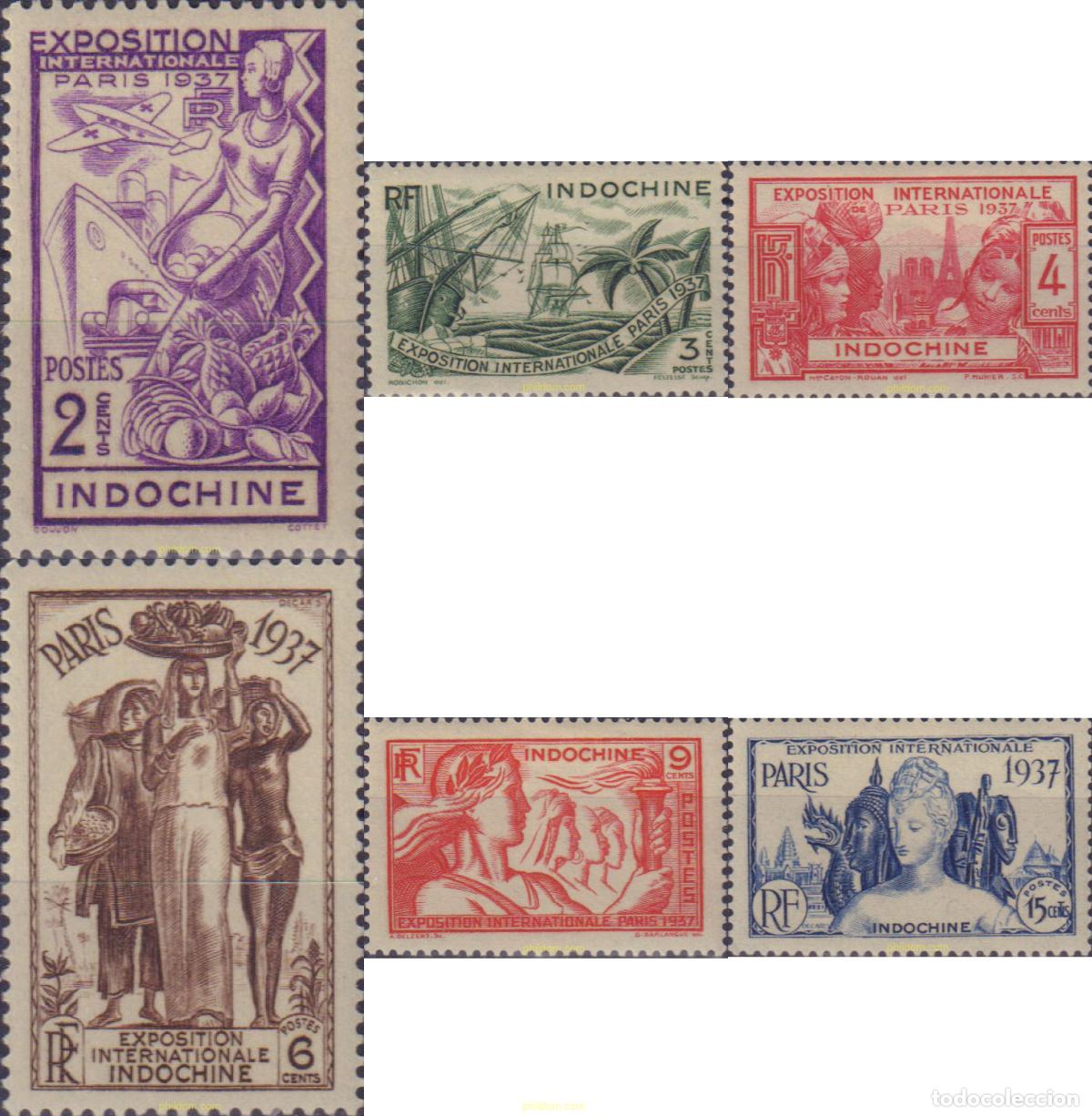 Sellos: 596497 HINGED INDOCHINA 1937 EXPOSICION INTERNACIONAL DE PARIS