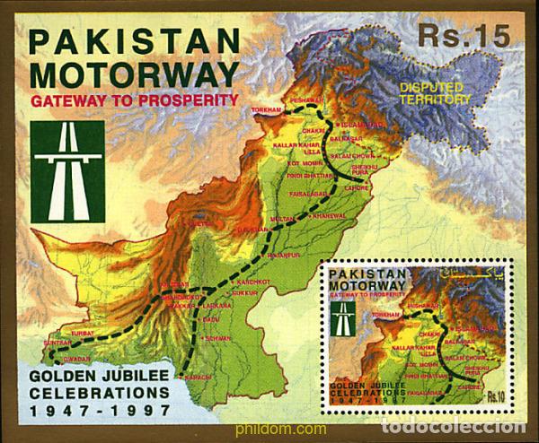 Briefmarken: 45612 MNH PAKISTAN 1997 50 ANIVERSARIO DE LAS AUTOPISTAS DE PAKISTAN
