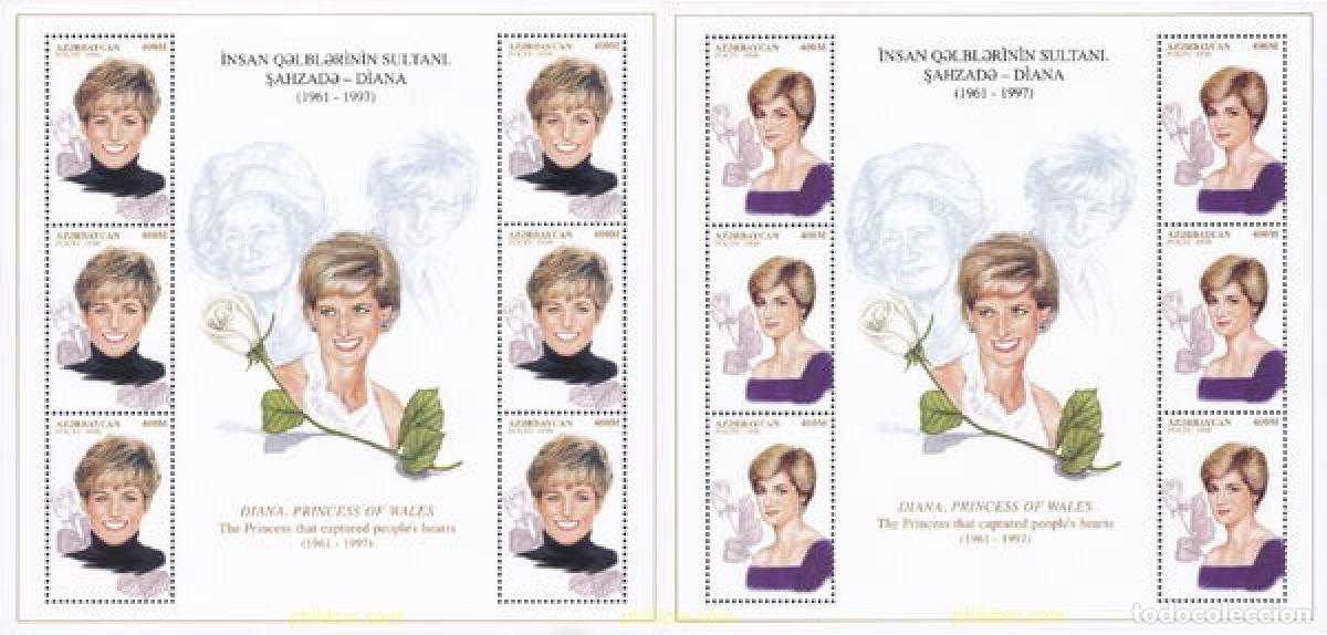 Sellos: 9234 MNH AZERBAIYAN 1998 HOMENAJE A LA PRINCESA DIANA DE GALES