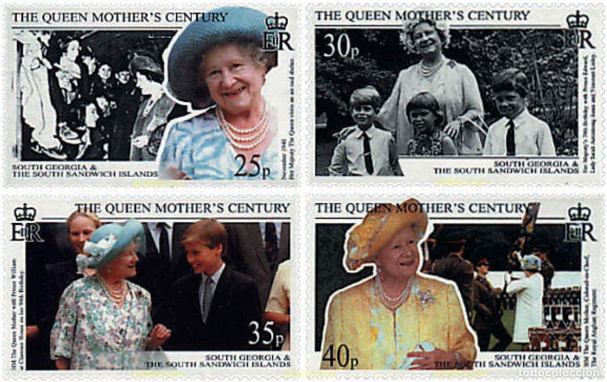 Sellos: 54003 MNH GEORGIA SUR Y SANDWICH SUR 1999 HOMENAJE A SAR LA REINA MADRE