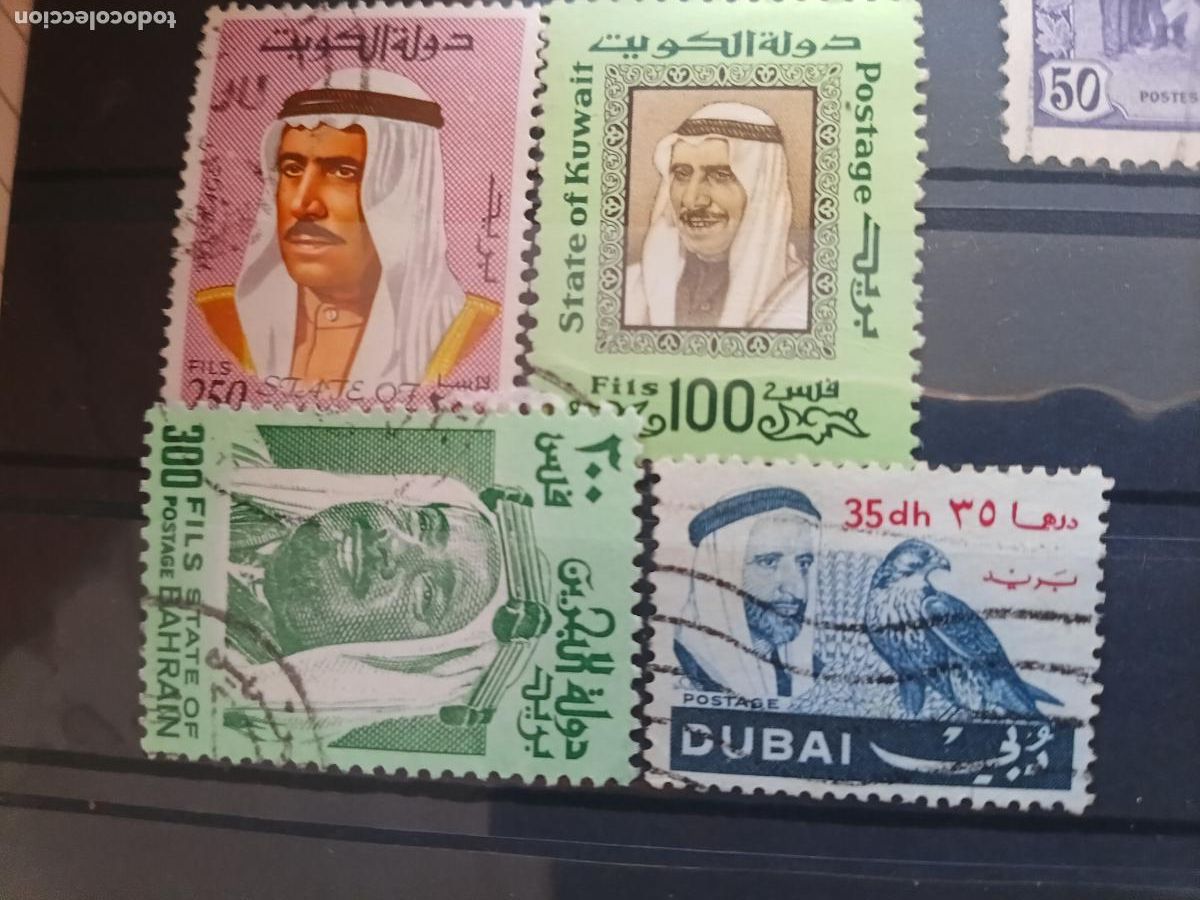 Sellos: Dubai, Bahrain, Kuwat. Lote de sellos