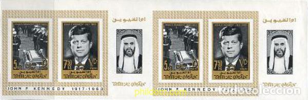 Sellos: 223669 MNH UMM AL QIWAIN 1965 ANIVERSARIO DE LA MUERTE DE JOHN F. KENNEDY