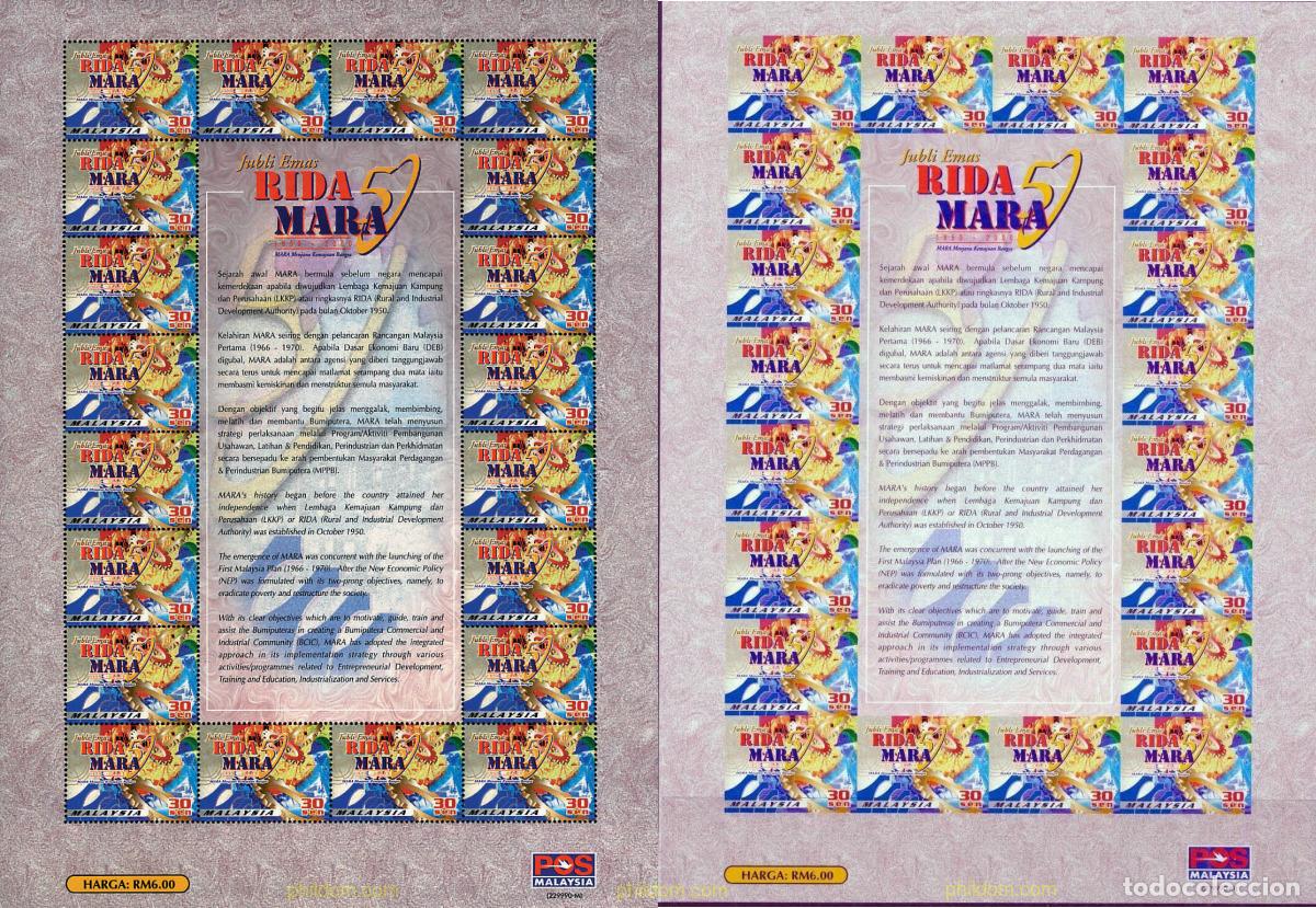 Selos: 9460 MNH MALASIA 2000 50 ANIVERSARIO DE LA RIDA MARA