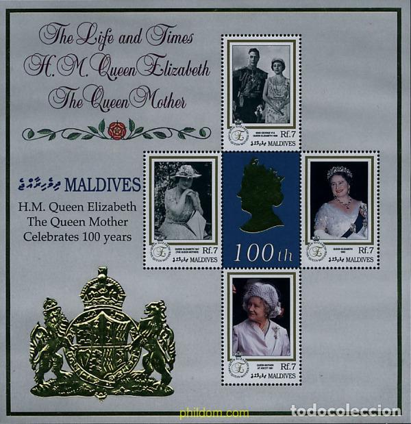 Selos: 304949 MNH MALDIVAS 1999 HOMENAJE A LA REINA MADRE