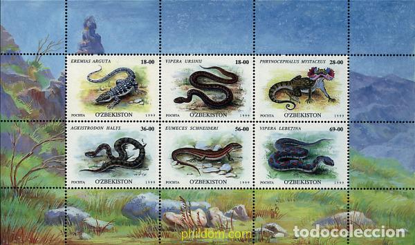 Sellos: 189283 MNH UZBEKISTAN 1999 REPTILES