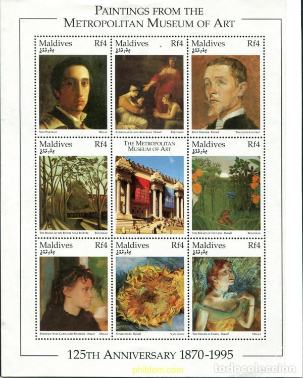 Sellos: 370275 MNH MALDIVAS 1996 125 ANIVERSARIO DEL MUSEO DE ARTE MODERNO DE NUEVA YORK