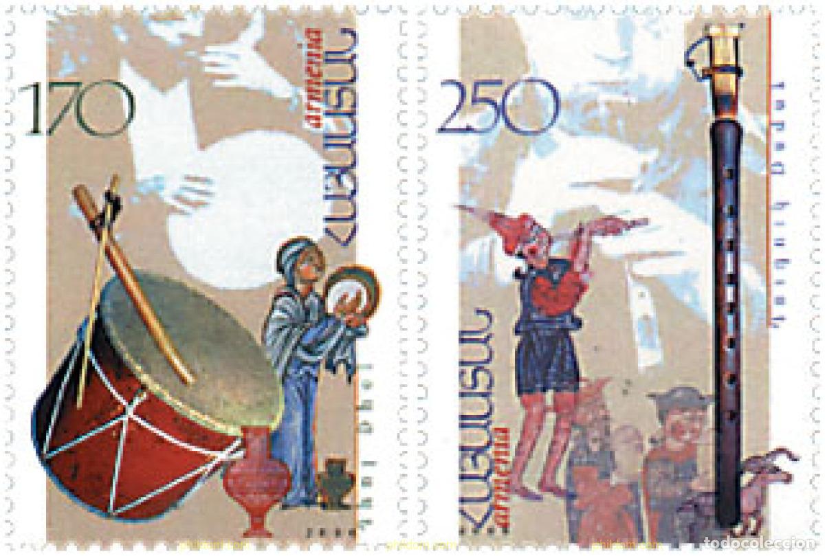 Sellos: 83289 MNH ARMENIA 2000 INSTRUMENTOS DE MUSICA TRADICIONALES
