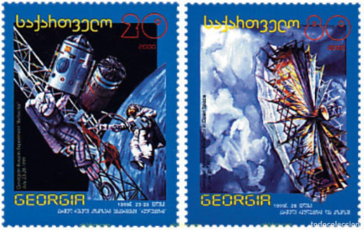 Sellos: 74824 MNH GEORGIA 2000 ANIVERSARIO DE LAS ANTENAS REFLECTORAS ESPACIALES