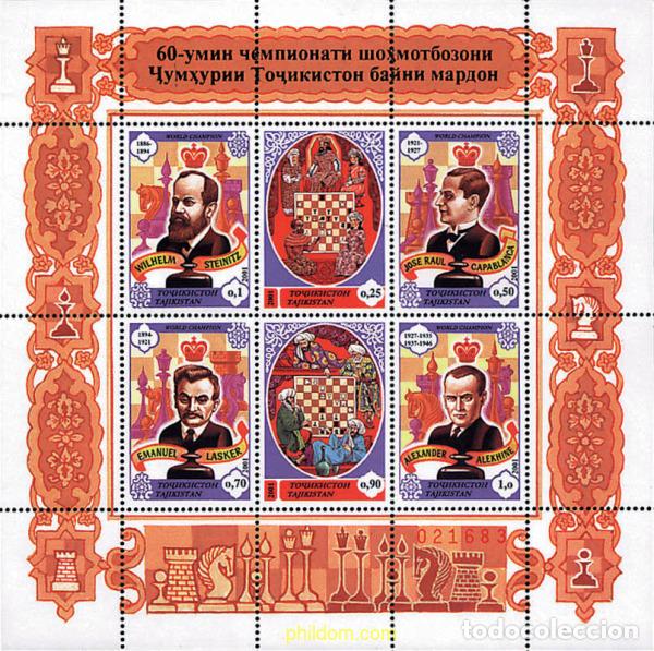 Sellos: 234995 MNH TAYIKISTAN 2001 MAESTROS DEL AJEDREZ