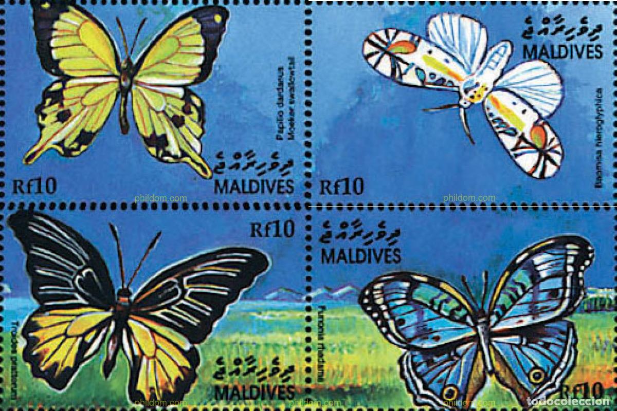 Sellos: 77567 MNH MALDIVAS 2001 MARIPOSAS NOCTURNAS DE LAS MALDIVAS