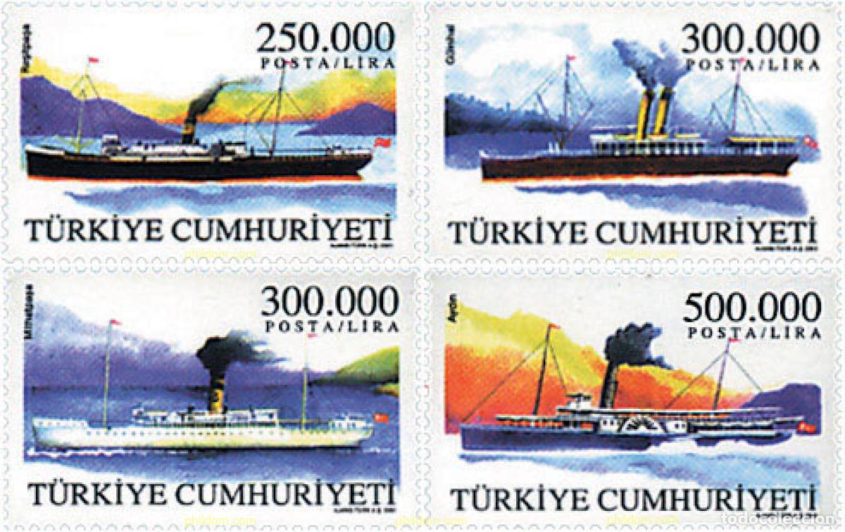 Sellos: 100042 MNH TURQUIA 2001 BUQUES DE COMERCIO