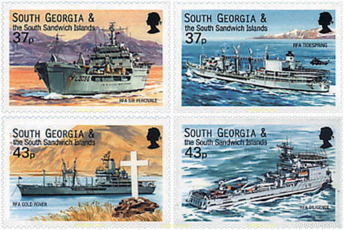 Sellos: 78303 MNH GEORGIA SUR Y SANDWICH SUR 2001 BARCOS AUXILIARES DE LA FLOTA REAL