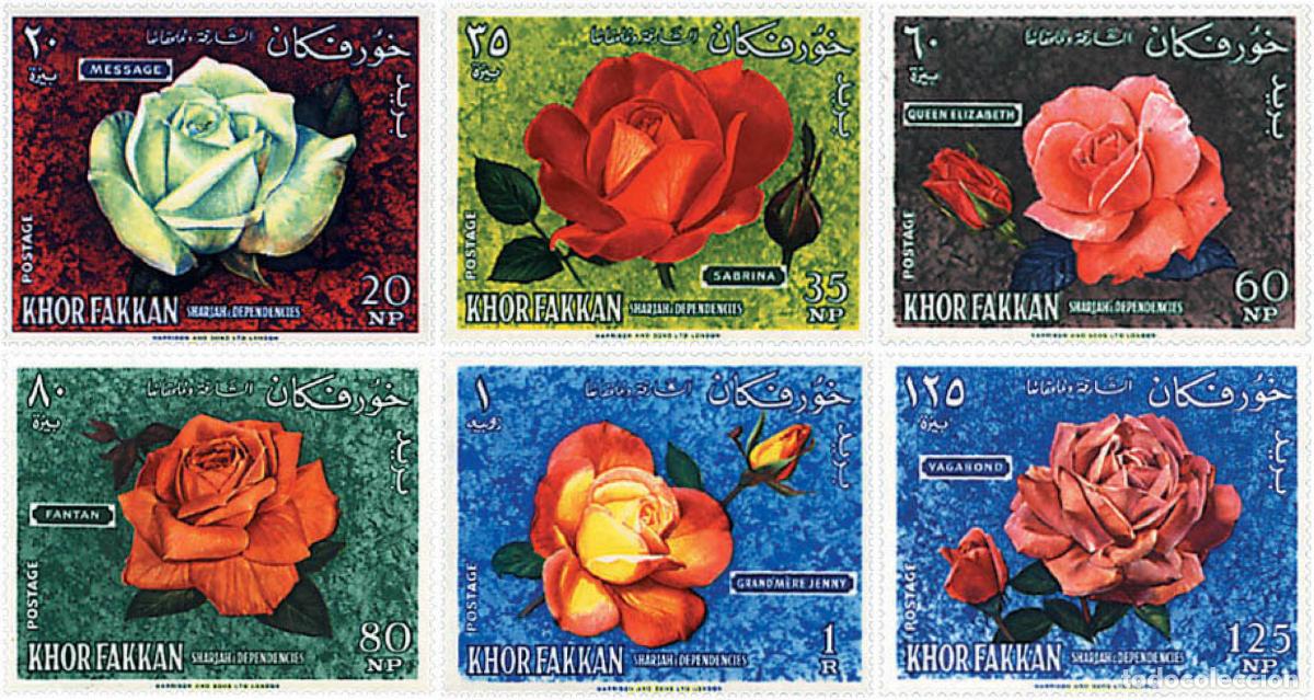 Sellos: 93466 MNH SHARJAH. KHOR FAKKAN 1966 ROSAS
