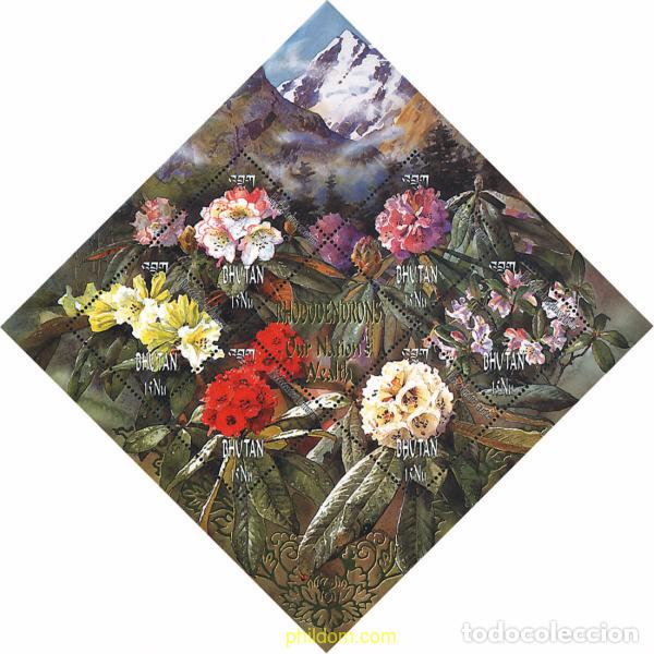 Sellos: 114127 MNH BHUTAN 2002 VARIEDADES DEL RODODENDRO