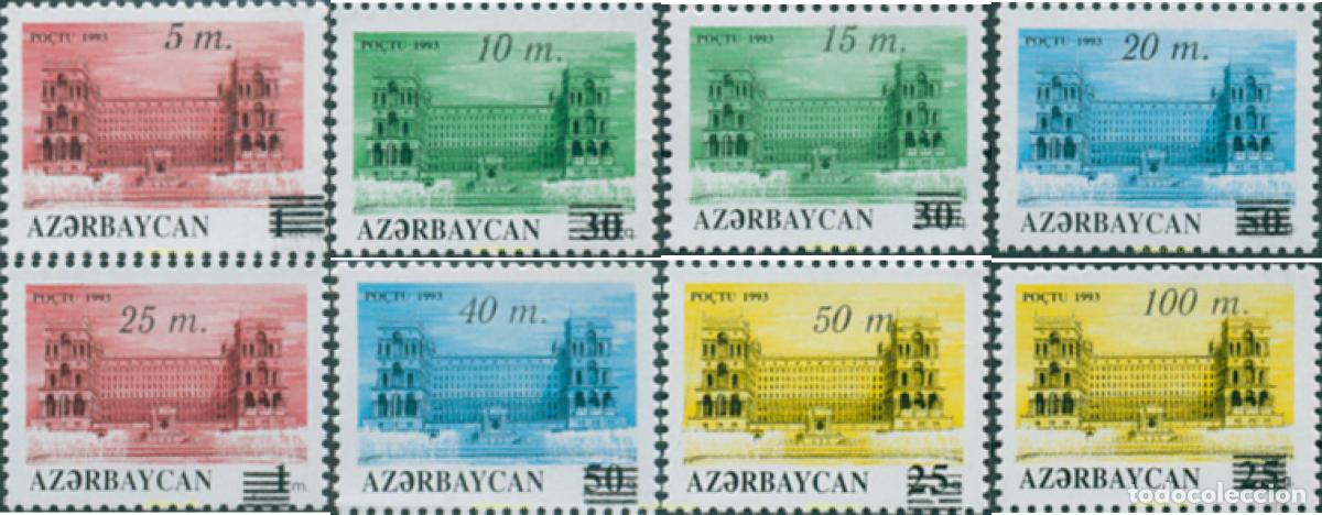 Sellos: 203482 MNH AZERBAIYAN 1994 SEDE DEL GOBIERNO CON SOBRECARGA DE NUEVO VALOR