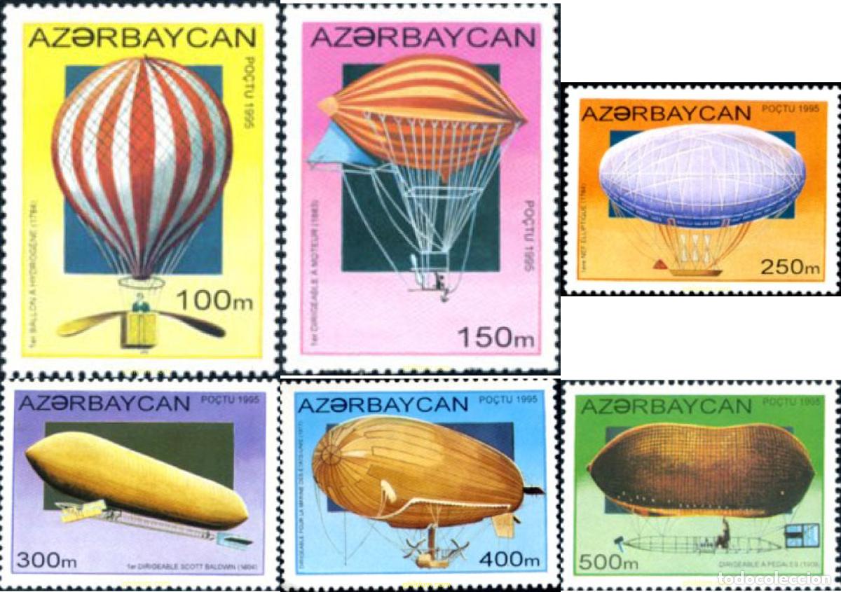 Sellos: 113073 MNH AZERBAIYAN 1995 GLOBOS Y DIRIGIBLES