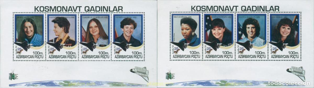 Sellos: 183284 MNH AZERBAIYAN 1995 25 ANIVERSARIO DEL APOLLO XI. MUJERES COSMONAUTAS