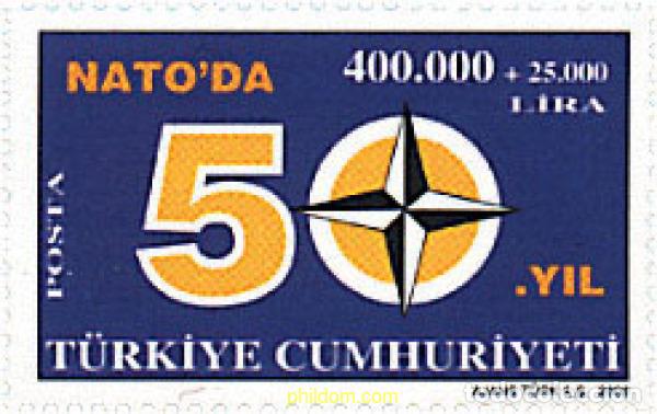 Sellos: 89378 MNH TURQUIA 2002 50 ANIVERSARIO DE LA ADHESION DE TURQUIA A LA OTAN