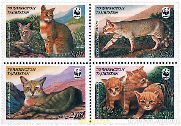 Sellos: 5018 MNH TAYIKISTAN 2002 WWF. FELIS CHAUS