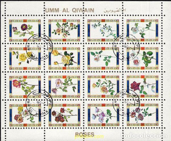Sellos: 667147 USED UMM AL QIWAIN 1972 ROSAS
