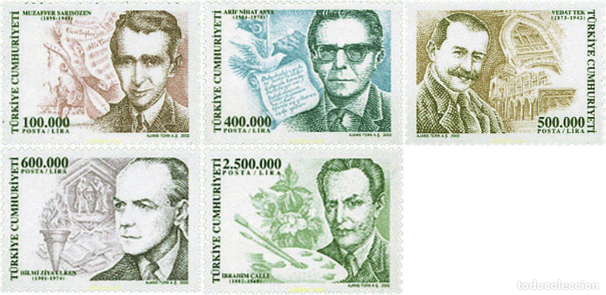 Selos: 98555 MNH TURQUIA 2002 PERSONALIDADES