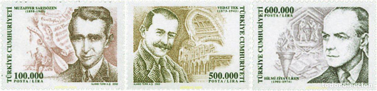 Francobolli: 349380 MNH TURQUIA 2002 PERSONALIDADES